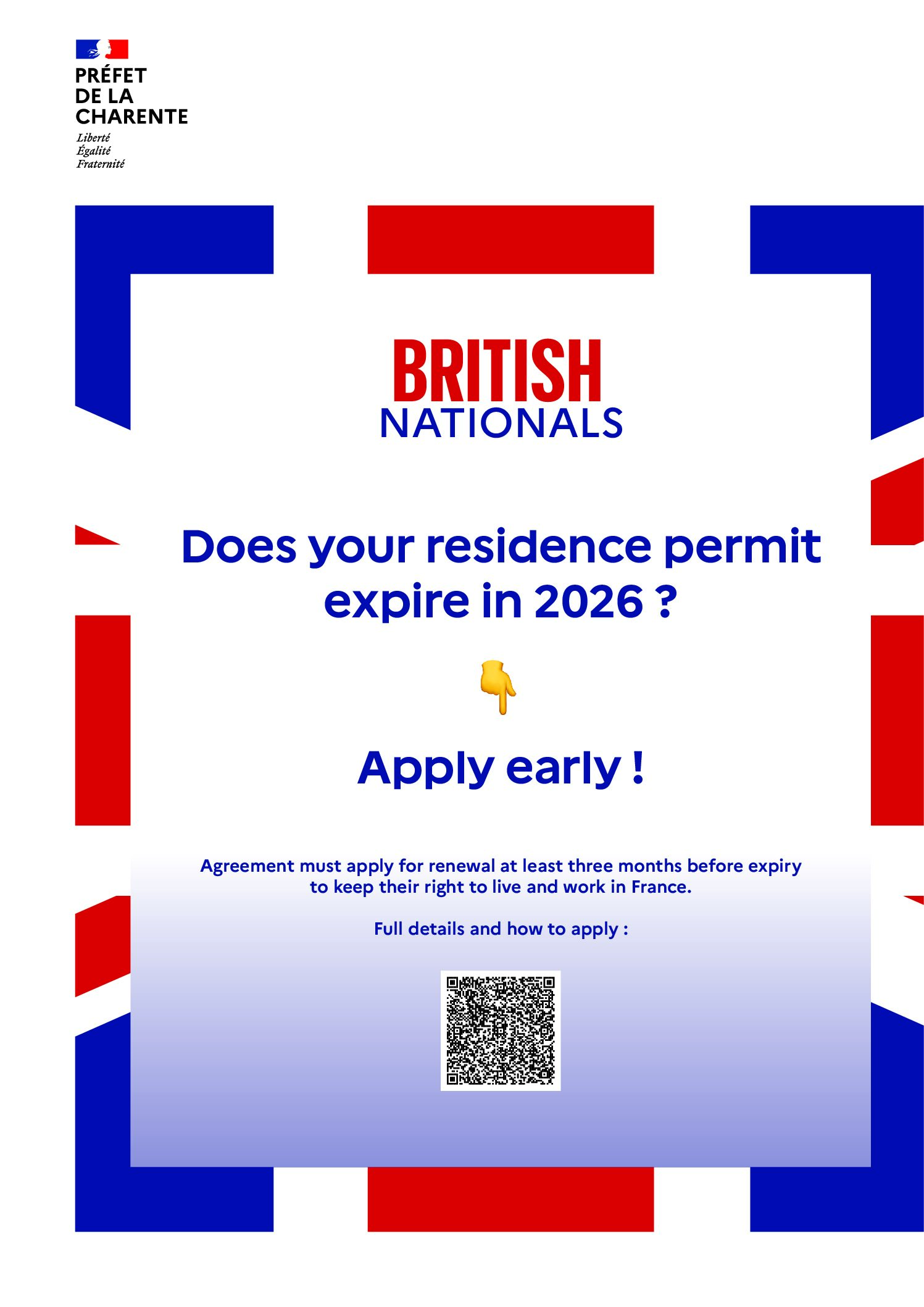 Demande de renouvellement de titre de séjour spécifique – ressortissants britanniques.